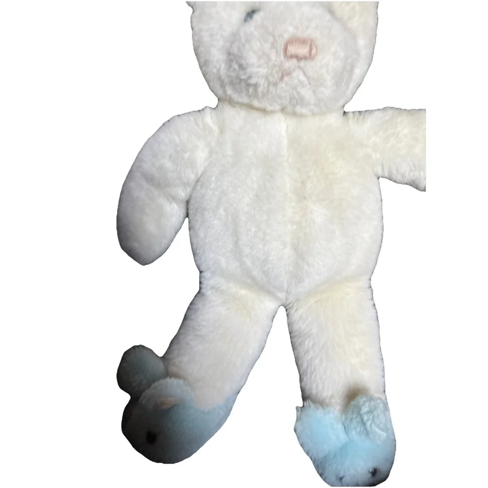 VINTAGE GUND White With BlueTEDDY TWO SHOES PLUSH BEAR 15